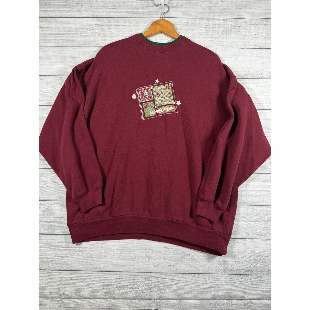 Vintage M&C Energy Sportswear Scrapbook Applique Sweatshirt Womens 2X 4035